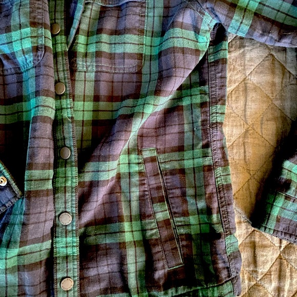 LLBean fleece lined flannel shacket - Picture 2 of 3